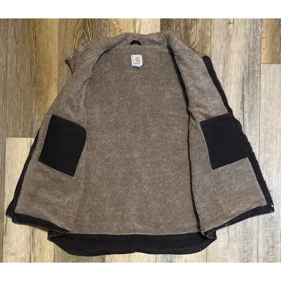 Carhartt V33-DKB Travis Scott Sherpa-Lined Full Zip Canvas Vest XL Tall - Picture 5 of 11